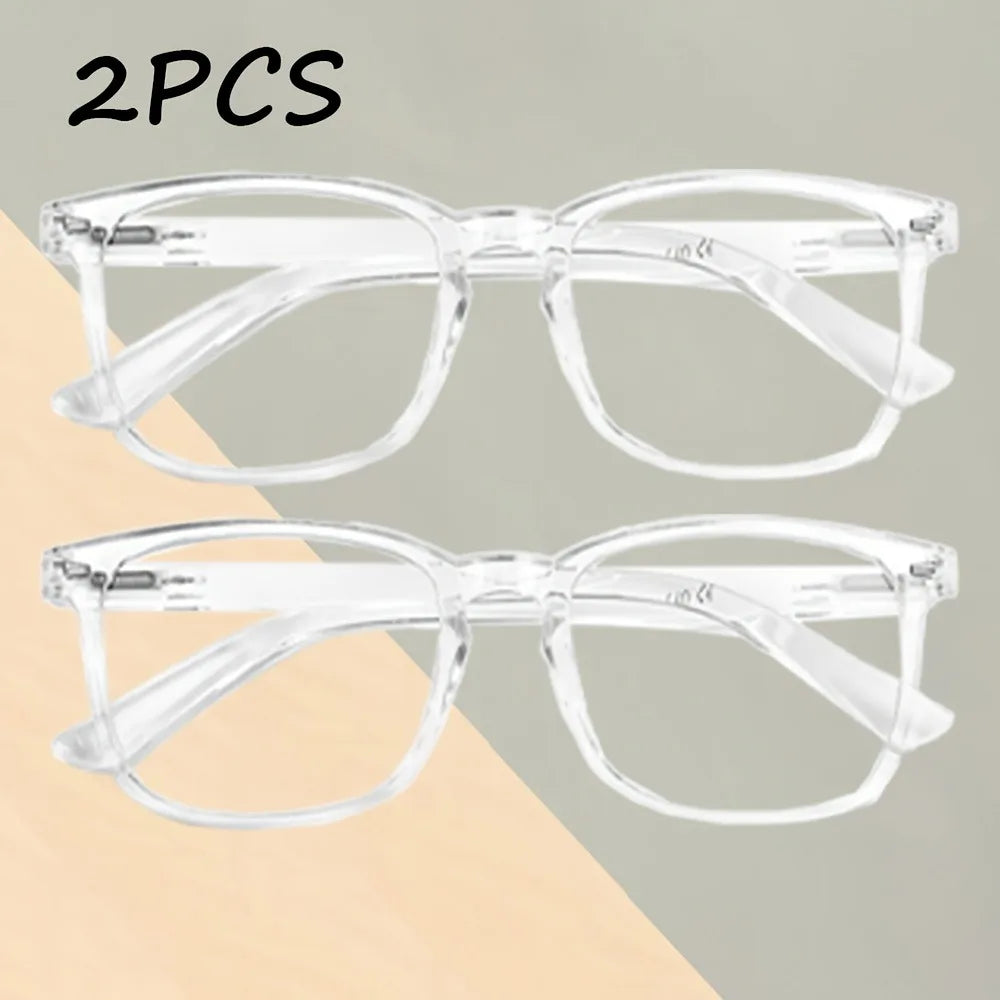 2-piece Set Simple and Versatile Anti Blue Light Glasses for Both Men and Women