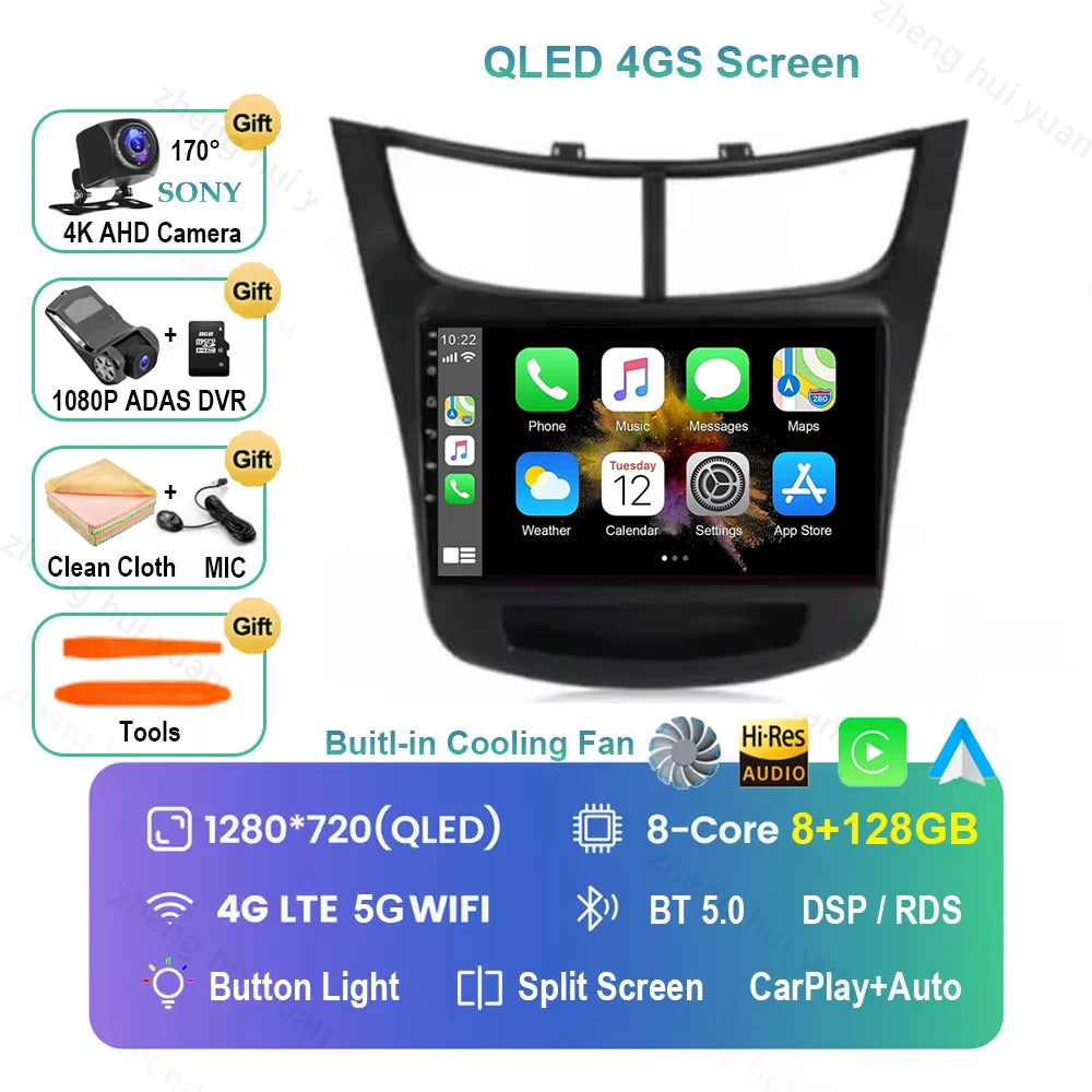 Android 16 CarPlay Auto Car Radio Multimedia navigation video Autoradio Stereo For Ch For Chevroletevrolet Sail Aveo 2015 - 2019