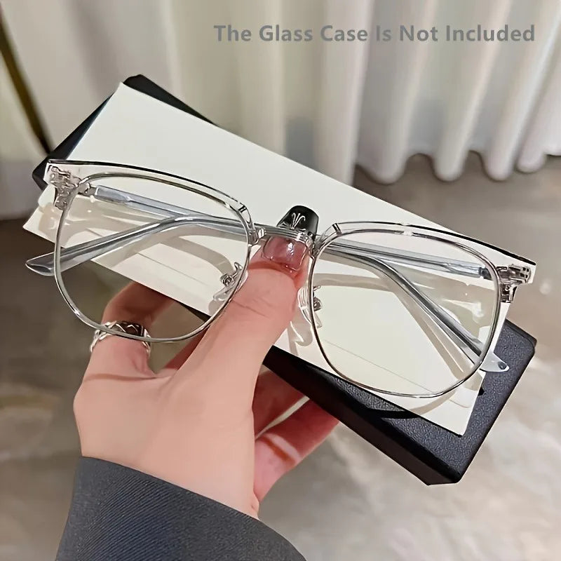 Men's And Women's Half-framed Ultra-light Glasses Frames Anti-blue Light Flat Glasses For Computers Mobile Phones