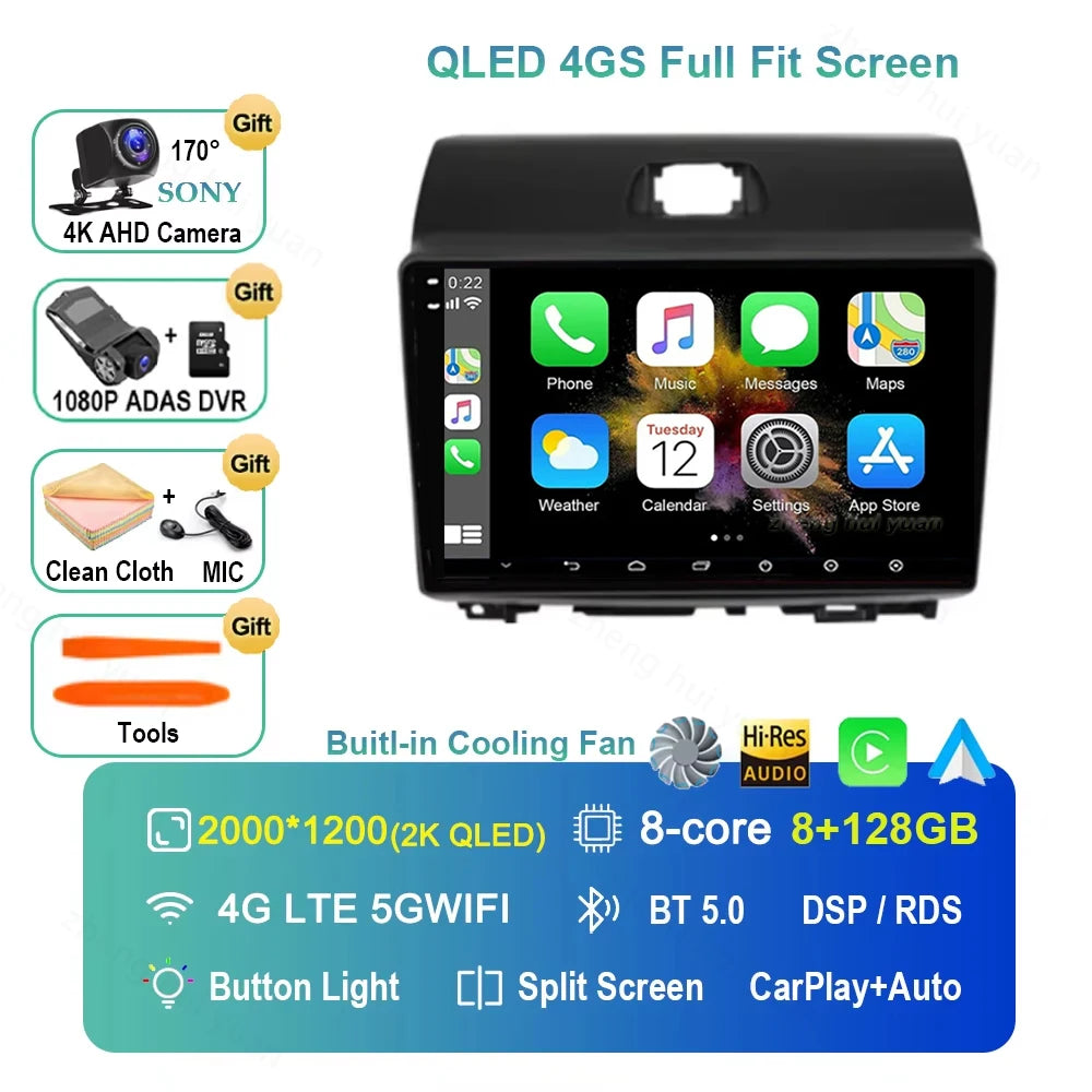 For Kia Ray 2011-2017 2K 12+256 QLED Android 15 CarPlay Car Radio Multimedia Video Player GPS stereo Head Unit 4G WIFI DSP RDS