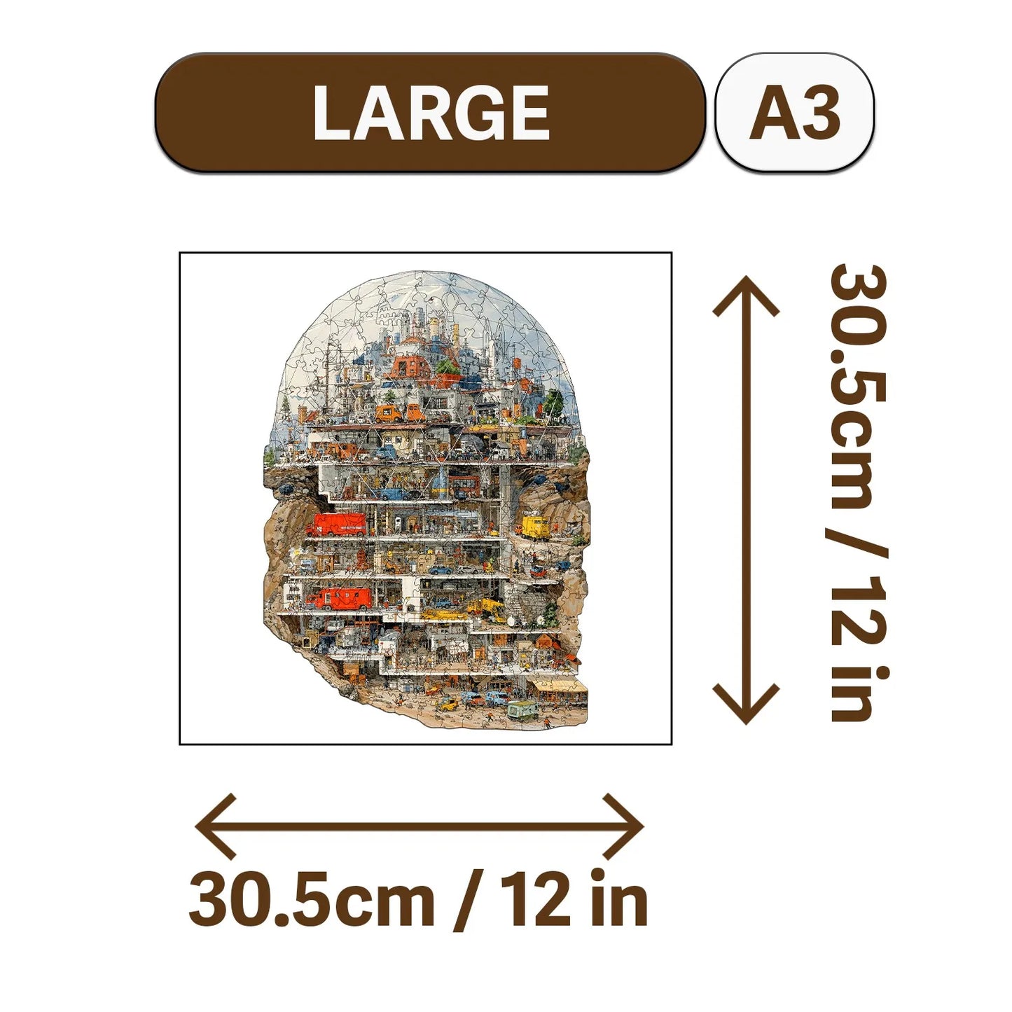 Science Fiction City Wooden Jigsaw Puzzle Wood Home Decor Painting Christmas and Halloween Gift Toy for Teen and Kid