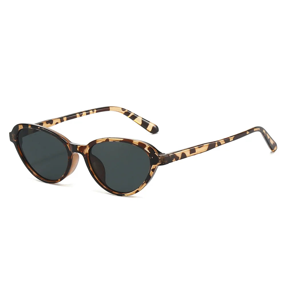 JNPCXI Fashion Cat Eye Sunglasses Women Tea Green Shades UV400 Retro Men Clear Lens Frame