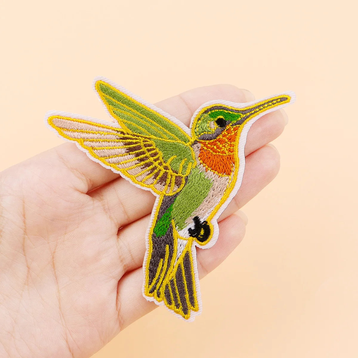 Cute Bird Iron On Patch Clothes Patch For Clothing Hummingbird Embroidered Patch Garment Apparel Accessories Sewing Stickers
