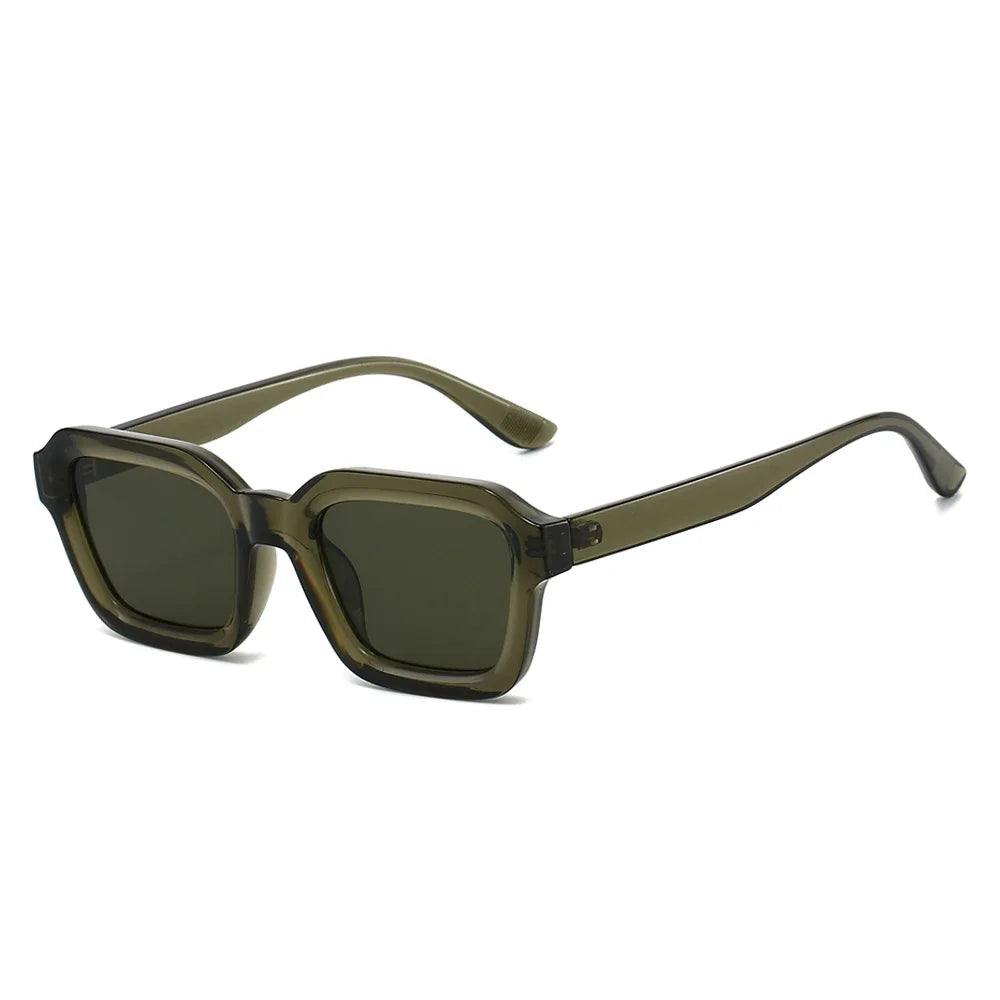 JNPCXI New Men Vintage Rectangle Frame Sunglasses Fashion Retro Sun Glasses Luxury Brand Design UV400 Shades Eyewear Women