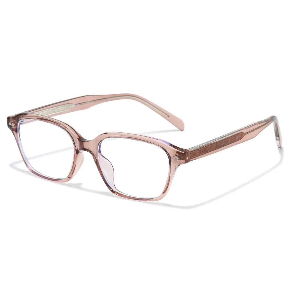 JNPCXI Quality TR90 Glasses Frame Stainless Steel Core Optical Eyeglasses With Anti Blue LIght Rectangle Acetate Leg