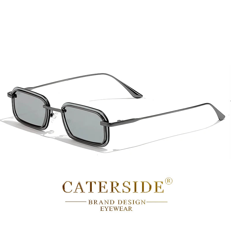 CATERSIDE Retro Punk Sunglasses Men's Square Small Frame Sun Glasses Women Personalized Outdoor Sports Eyewear Summer UV400