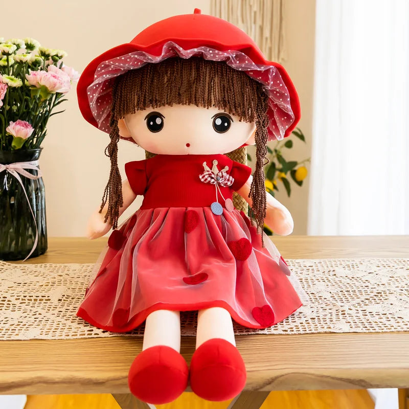 Cute Plush Girls Doll with Clothes Kid Girls Toys Stuffed Soft Cartoon Plush Toys Gift for Children Birthday Christmas present