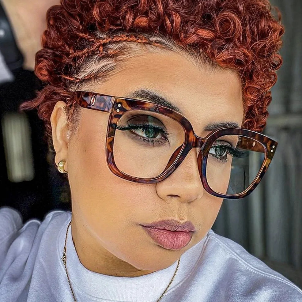 JNPCXI New Square Glasses Frame for Women Anti-Blue Ray Fashion Lady's Myopia Glasses Prescription Computer Glasses