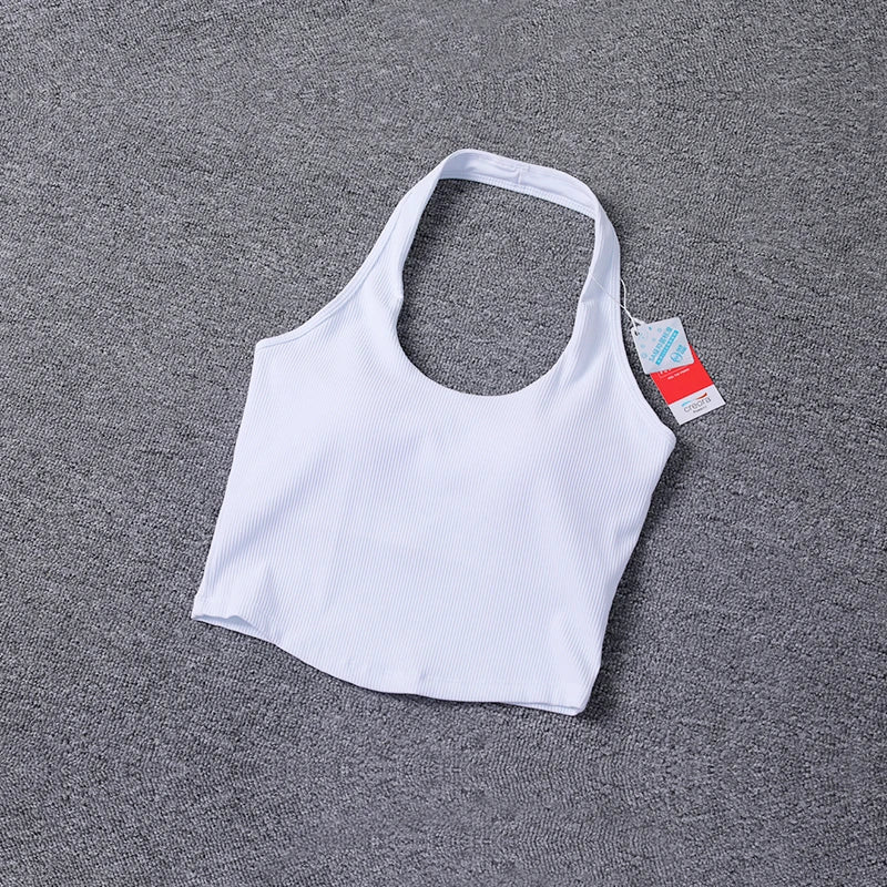 Yoga Fitness Sports Bra Sexy Back Super Soft Yoga Top Backless Padded Workout Gym Bra Solid Color Active Wear