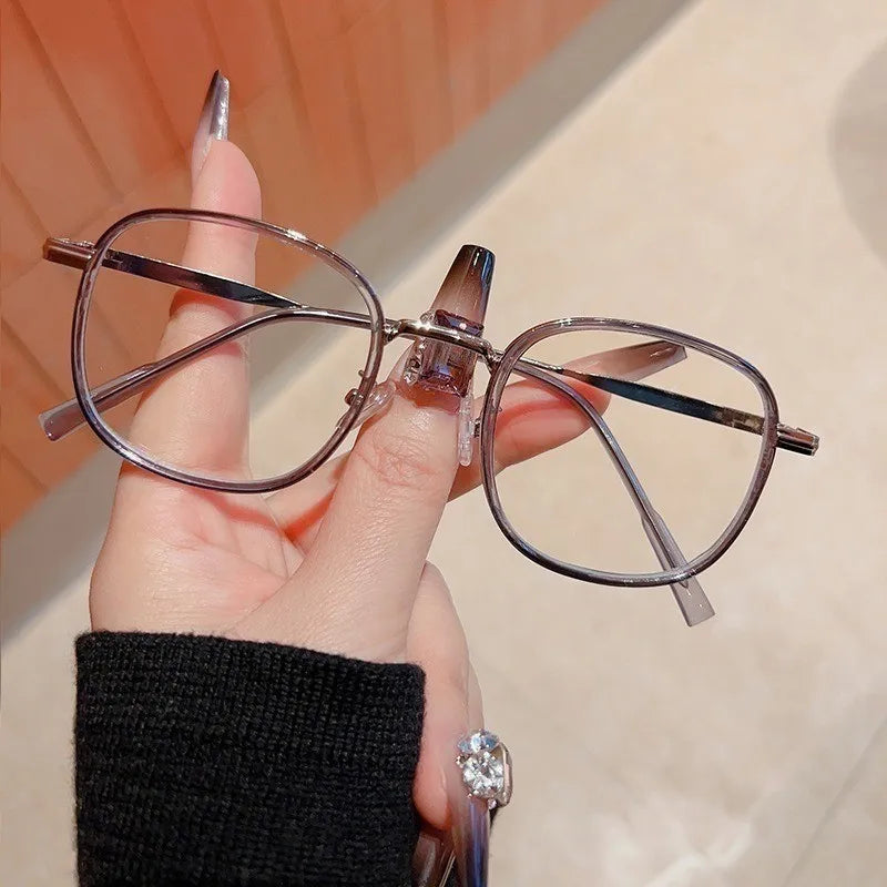 Anti-blue Anti Radiation Eyeglasses Sqaure Metal Frame Eyeglasses Unisex