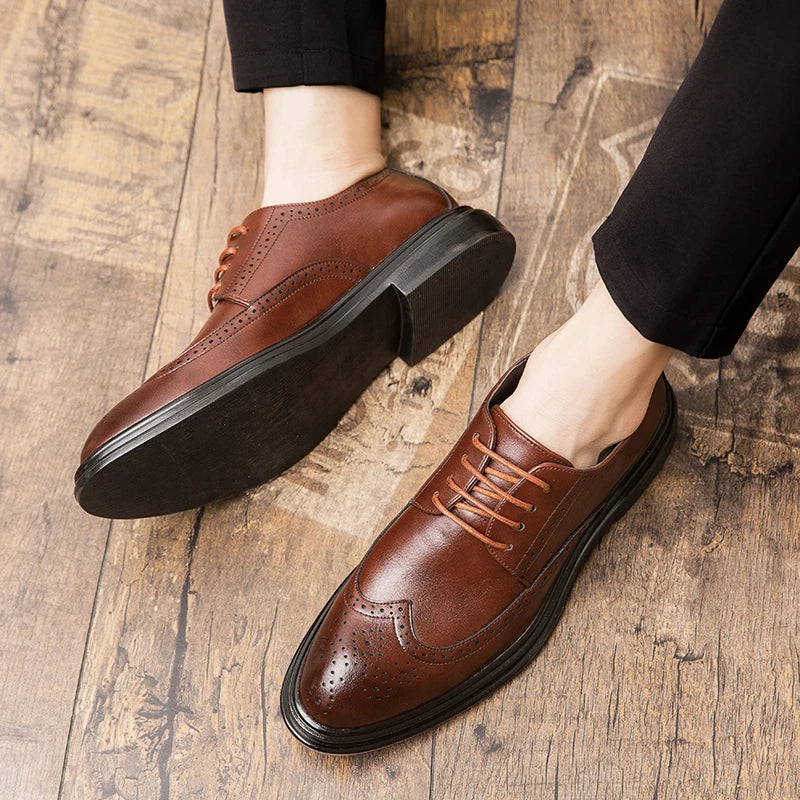 High Quality Men's Dress Shoes Classic Formal Oxford Leather Shoes Men Casual Brogues Business Shoes Man Loafers