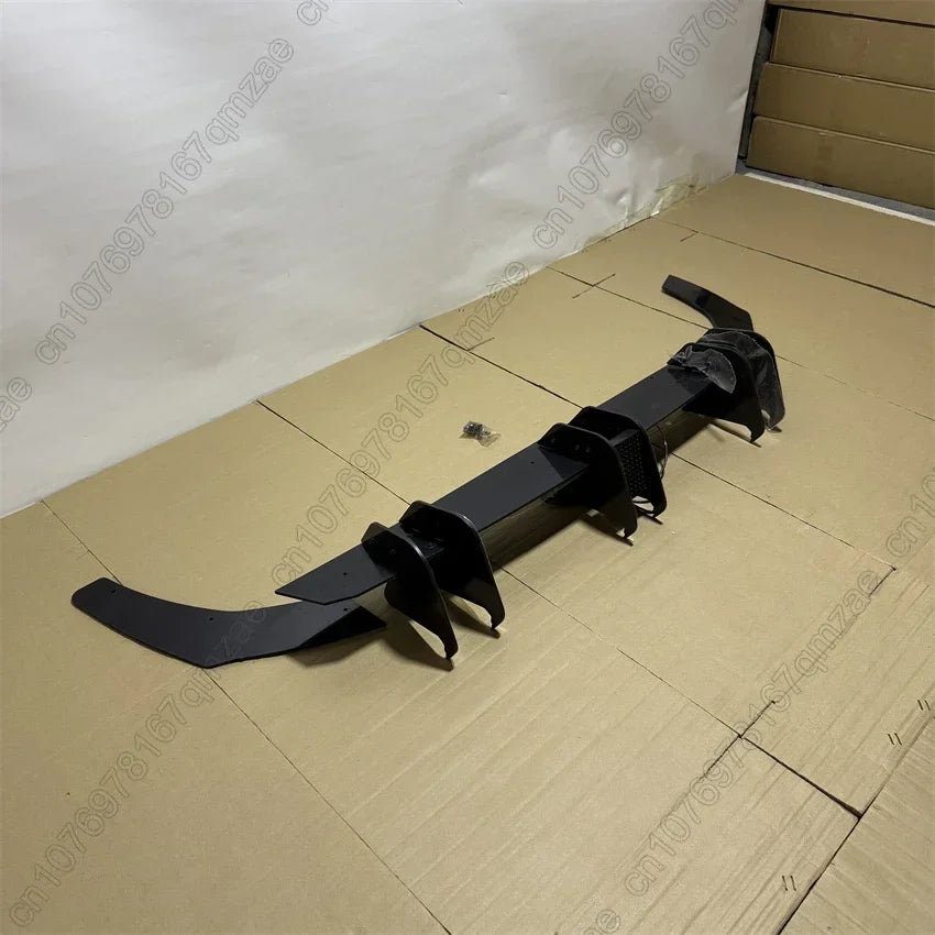 For VW Golf 8 MK8 GTI 2021-2024 MAXTON Style LED Car Rear Bumper Lip Diffuser Spoiler Body Kits Splitter Trims Gloss Black