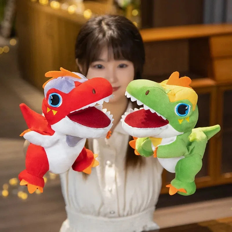 Cute Whole Body Animal Tyrannosaurus Rex Hand Puppet Plush Toy Kindergarten Story Interactive Props Parent-child Game Glove Doll