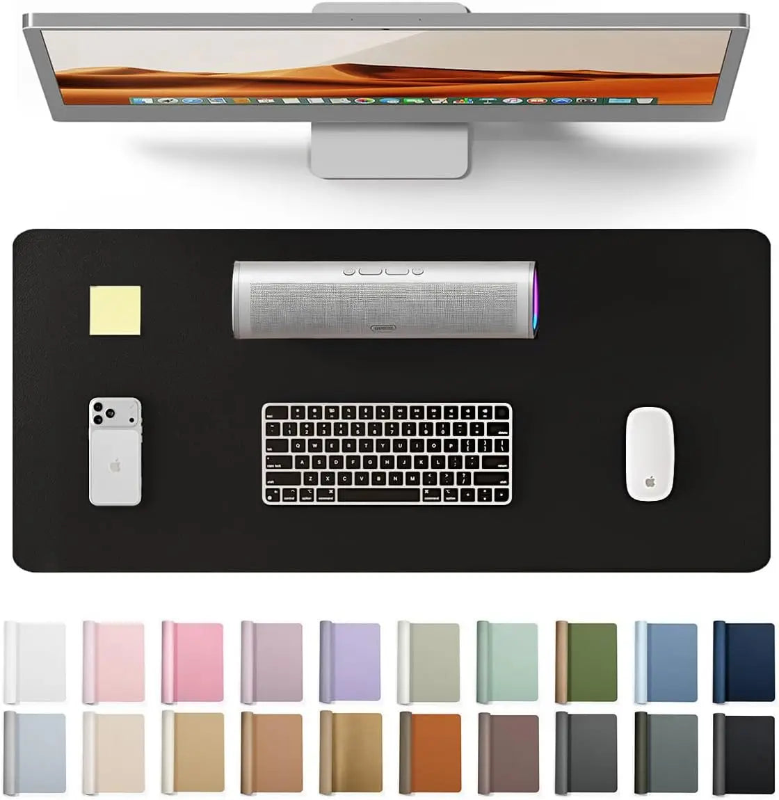 Leather Office Desk Pad Protector,Large Mouse Pad,Non-Slip,PU Leather,Laptop Desk Blotter,Waterproof Writing Pad for Office/Home