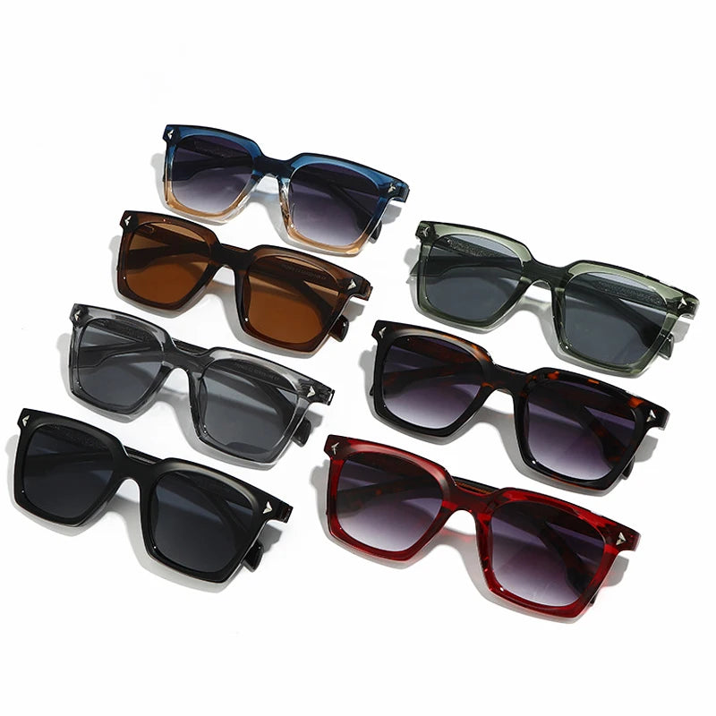 JNPCXI Fashion Sunglasses Men Vintage Square Tr90 Gradient Sun Glasses Outdoor Sports Party Vacation Travel Driving Eyeglasses