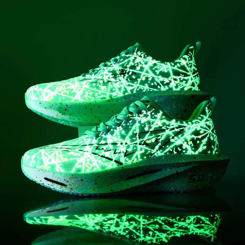 Men's Sneakers Marathon Carbon Plate Air Cushion Sports Walking Shoes Men Trend Breathable Lightweight Women's Athletic Sneakers