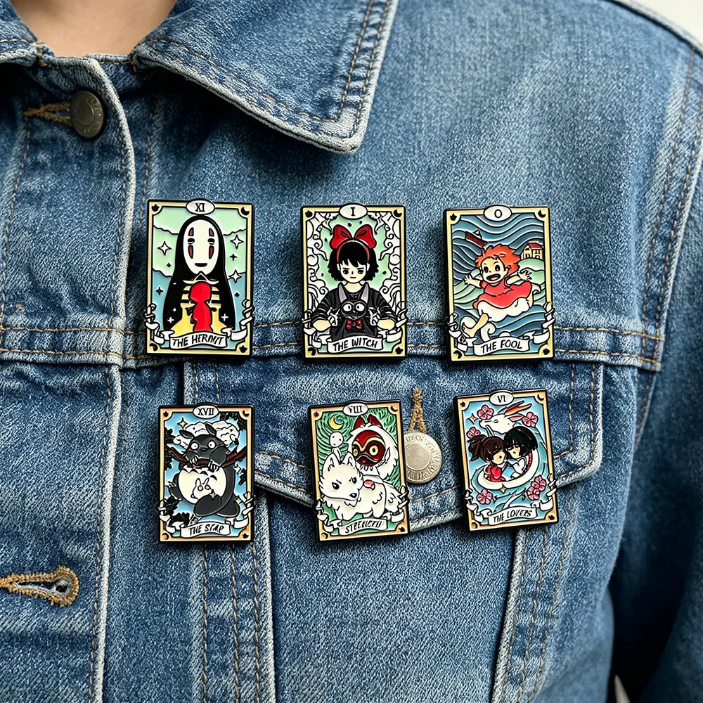 6PCS Character Brooch Cartoon Little Girl Shape Metal Badge Small Gift Wholesale Bag Pins and Badges Backpack Accessories Lapel