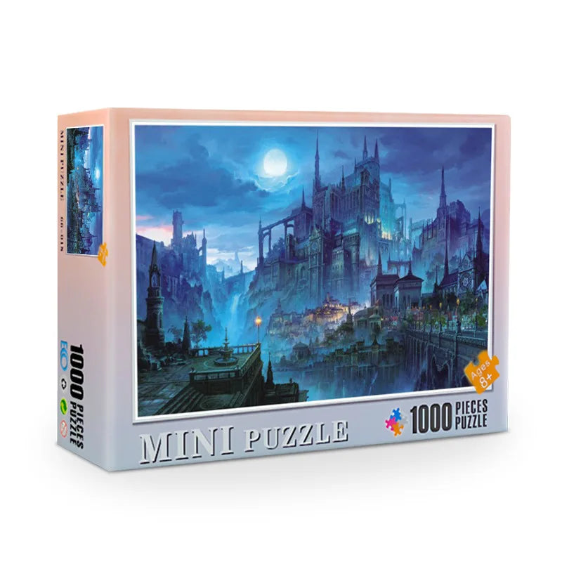 38*26cm Mini Jigsaw Puzzle 1000pcs for Adults Famous Painting Landscape Toy Family Game Home Decoration Festival Present
