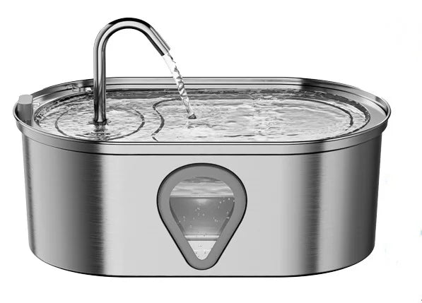 3.5L large pet water dispenser stainless steel cat water fountain w/LED Lighting