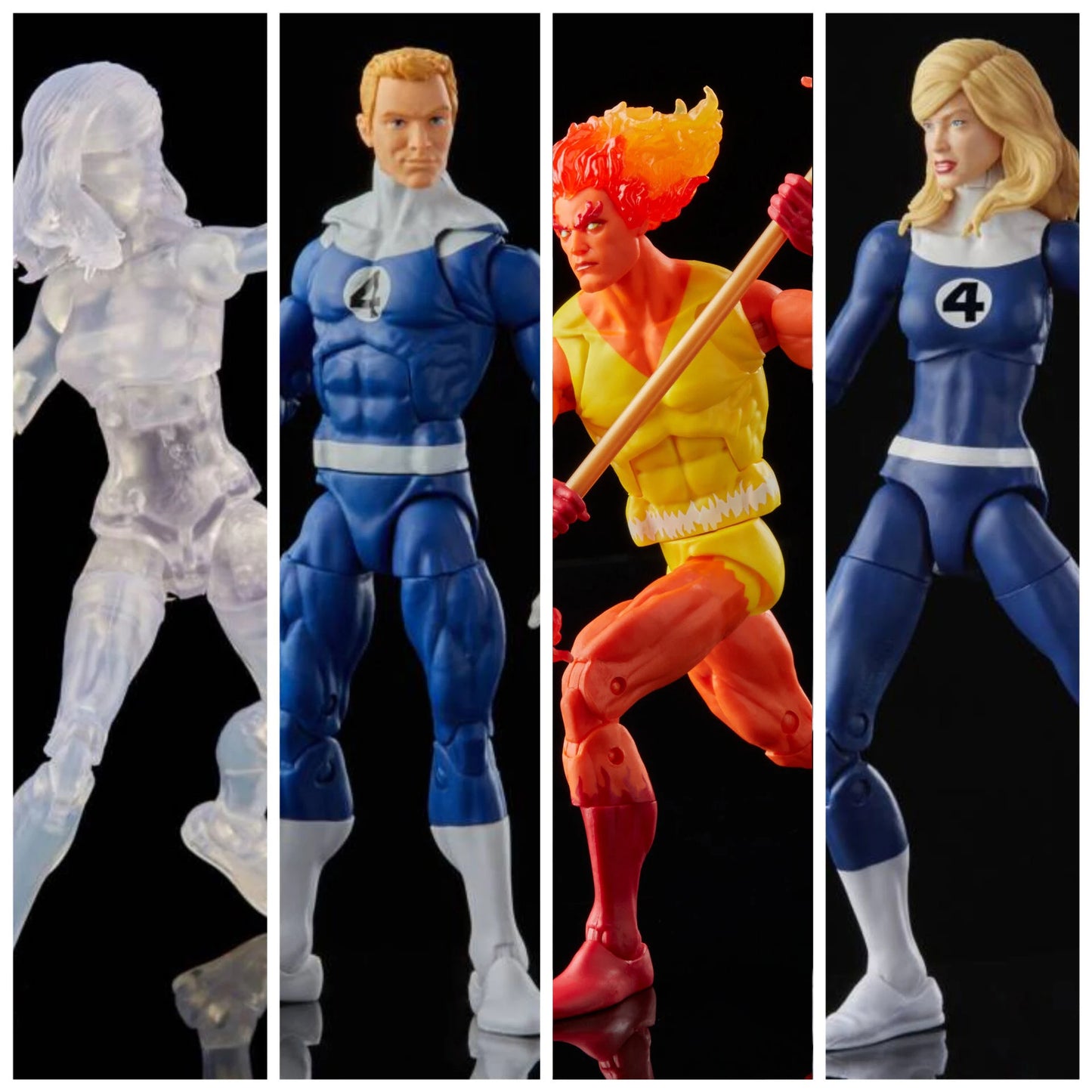 Marvel Legends Fantastic Four Retro Wave Firelord Invisible Woman Mr Fantastic Human Torch 6" Loose Action Figure