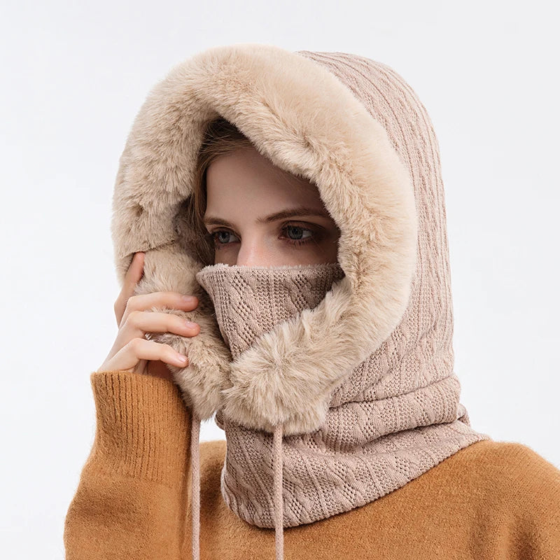 Cross-border outdoor cycling head warm winter hats ski cap insulation heat preservation centers mask sets protective cap