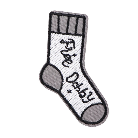 AD2795 Movie Sock Shape Embroidered Patches for Clothing Patches DIY Iron on Patches Punk Patch Sew Applique Sticker