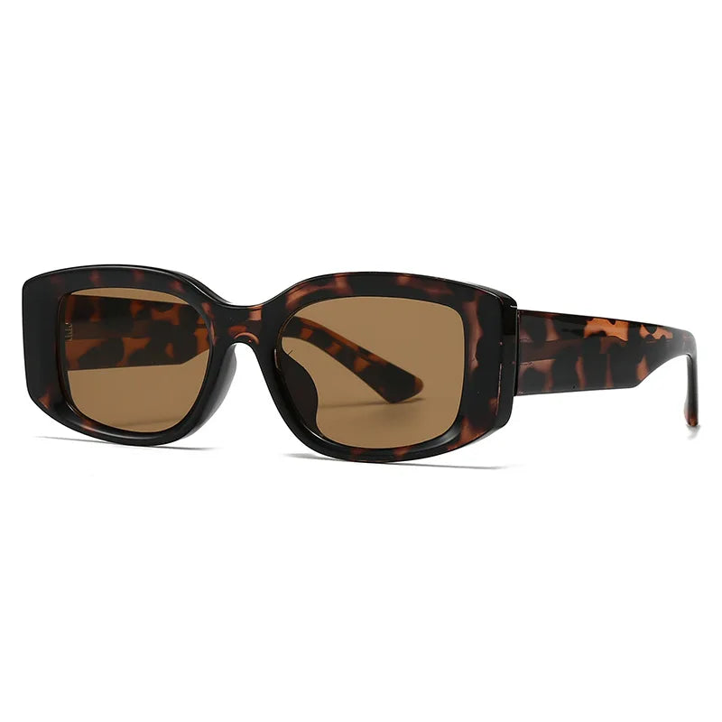 JNPCXI Fashion Square Jelly Color Women Sunglasses Shades UV400 Fashion Tea Gradient Men Punk Rivets Sun Glasses