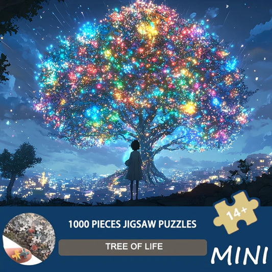 Mini Piece Small Size jigsaw Puzzle 1000 Pieces Tree of Life Art, 38x26cm,  for Home Decor & Spiritual Enthusiasts