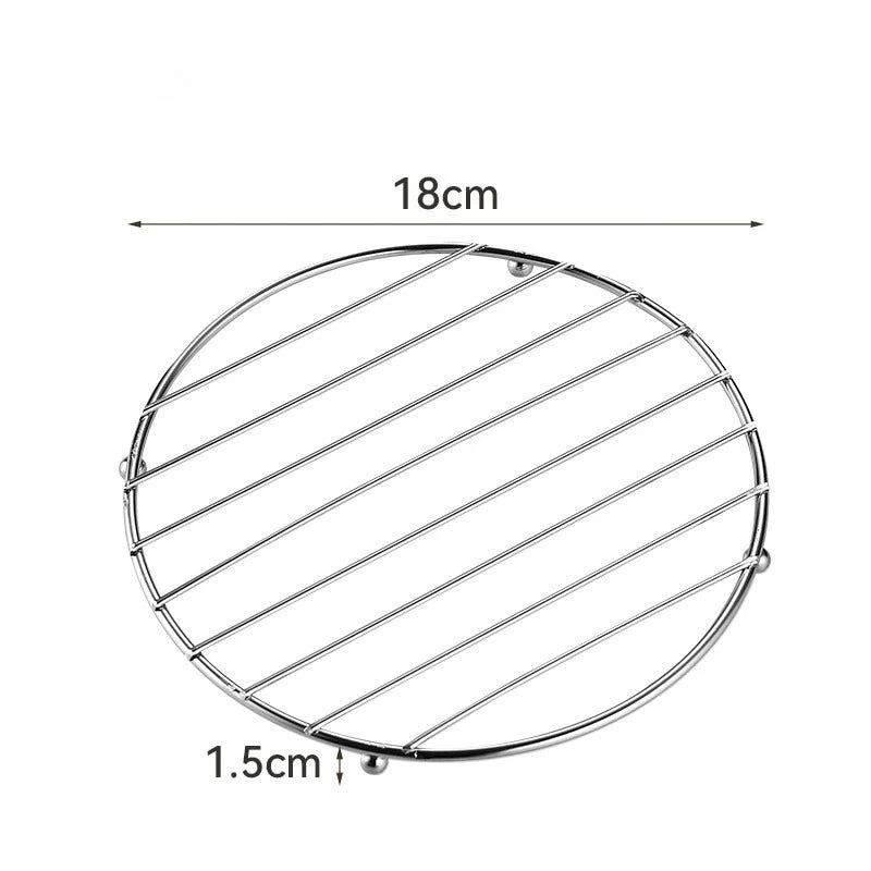 1pc Stainless Steel Pot Holder and Steamer Rack - Thickened Heat-Resistant Kitchen Mat Perfect for Cooking and Serving