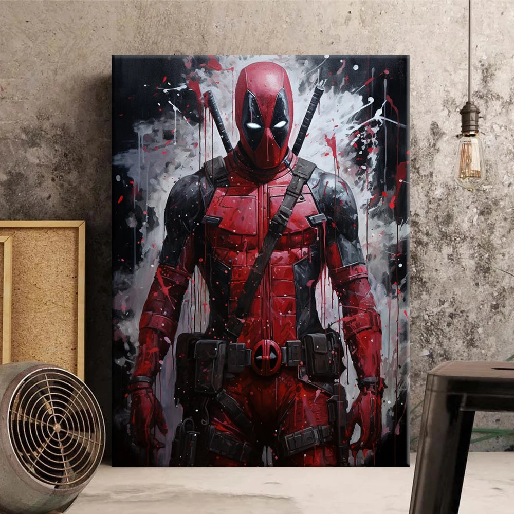 MINISO Poster Super Heroes Deadpool Canvas Wall Art Print Home Room Decor