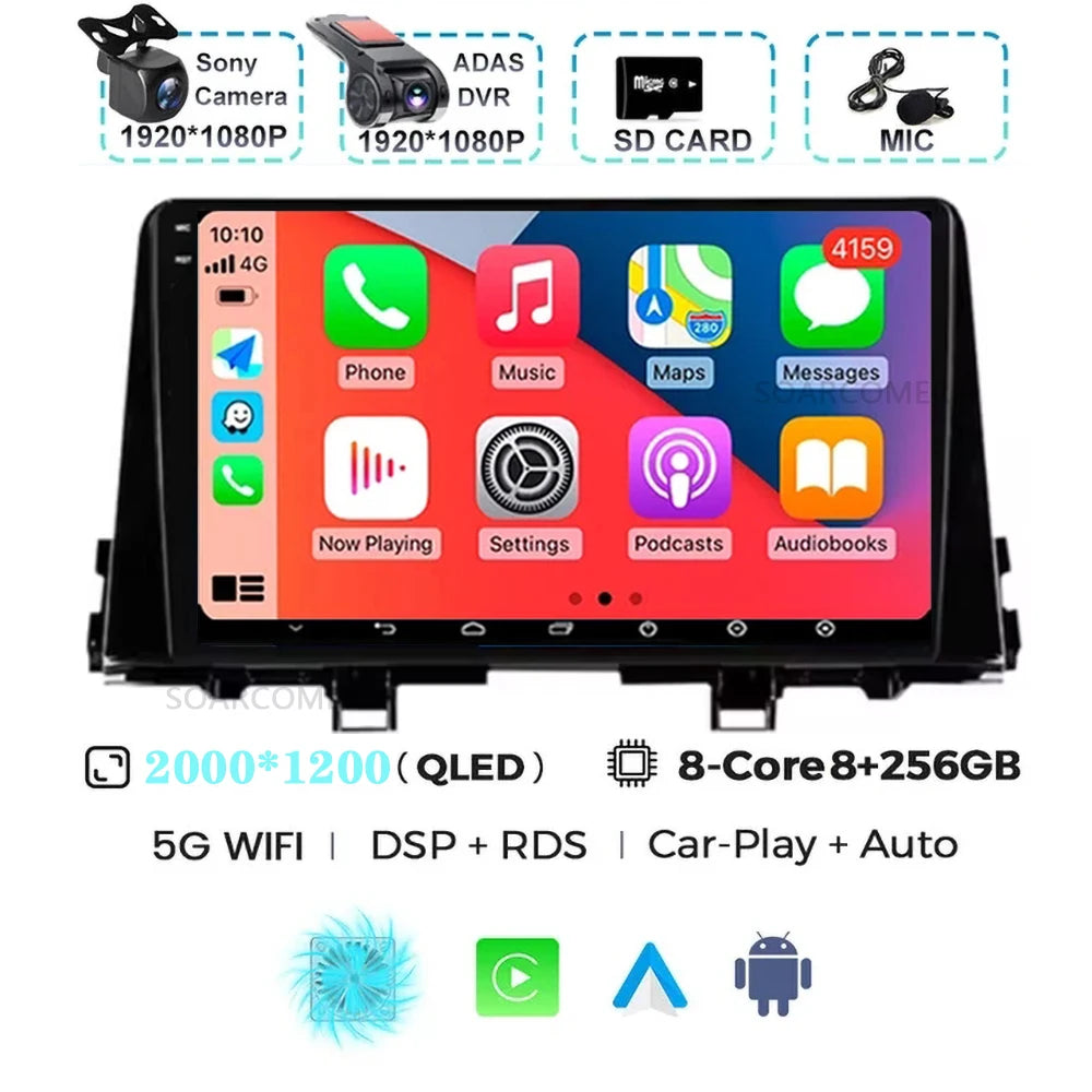 Android 15 For Kia Morning 3 Picanto 2015-2020 2K QLED Android Car Radio Multimedia Video Player GPS Stereo 4G CarPlay Head Unit