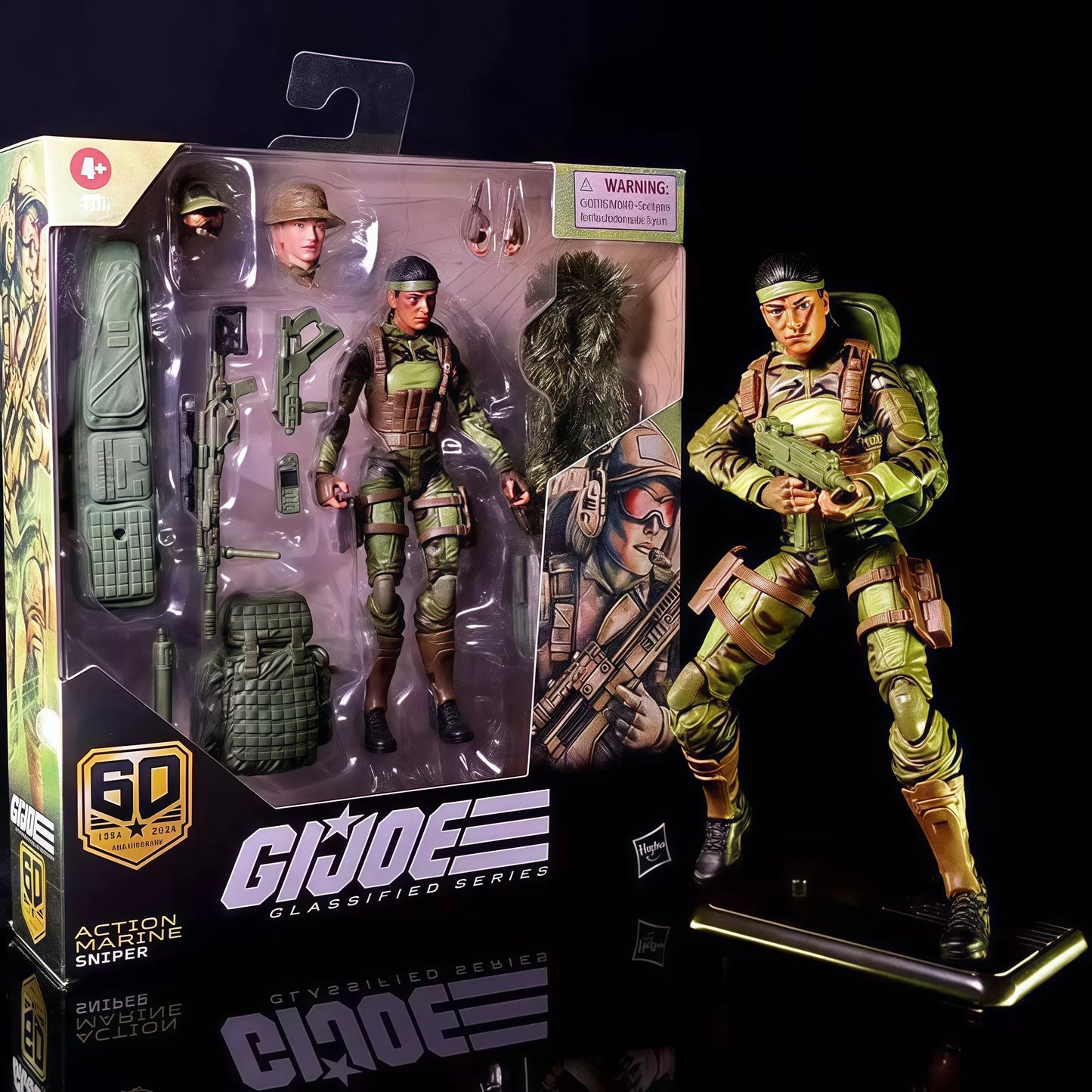 Original G.I Joe Classified Series 60th Anniversary Marine Sniper Action Figure