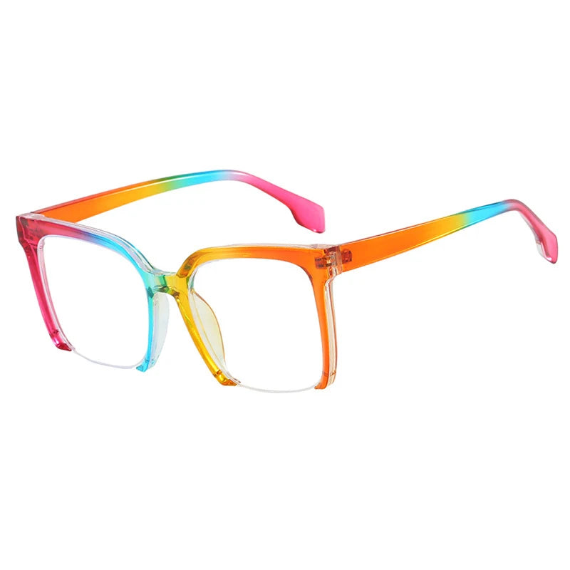 JNPCXI New Retro Semi-rimless Square Women Anti-Blu-Ray Glasses Frame Fashion Men Optical Frame Computer Glasses