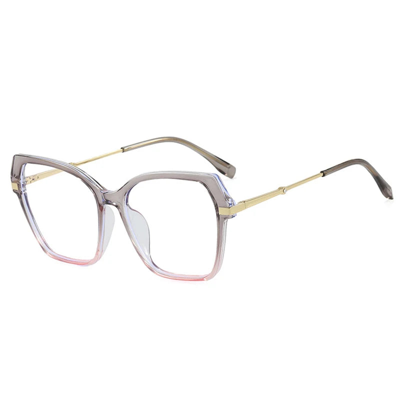 JNPCXI New Polygon Square Double Color Sunglasses Women Fashion Gradient Shades Men Eyeglass Frame