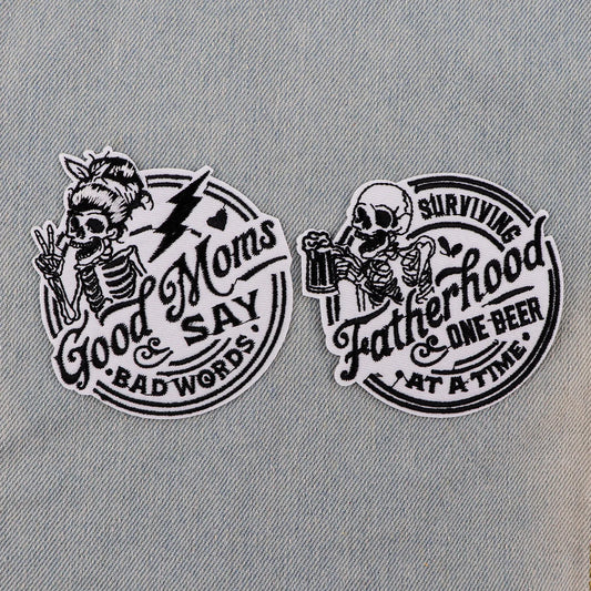 Halloween Skeleton Embroidery Patch Punk Iron On Patches For Clothing Thermoadhesive Patches On Clothes DIY Sew Badges