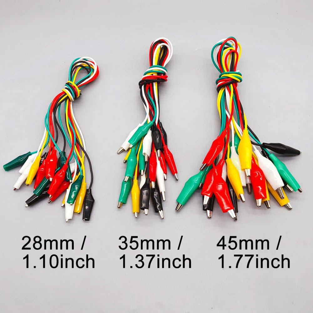 10pcs 50cm Clip Number 28/35/45mm Alligator Clips with Wirescwith Alligator Clips for Electrical Alligator Clip