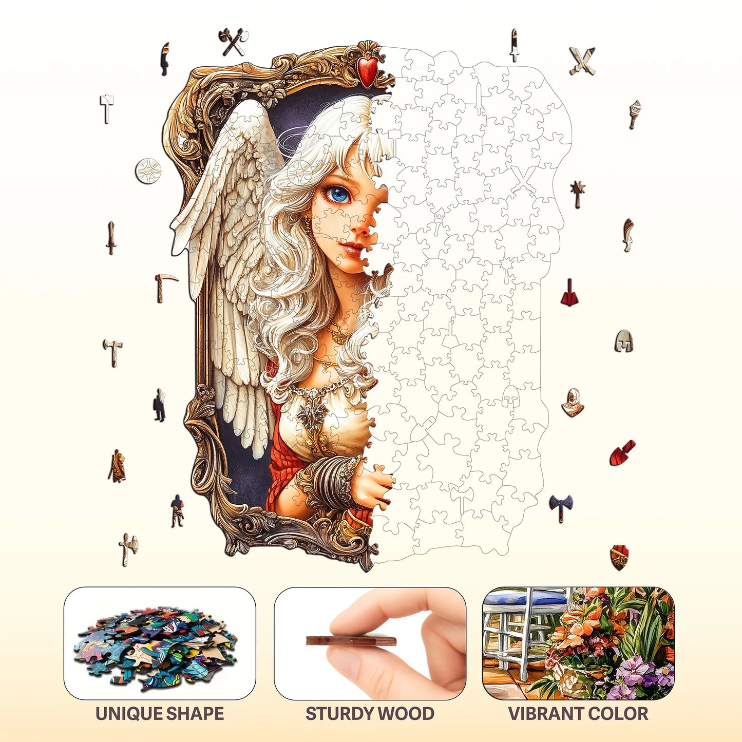 Fantasy Wooden Jigsaw Puzzle - Magical Style Wooden Decor Painting - Christmas and Halloween Gift Toy For Teen And Kid