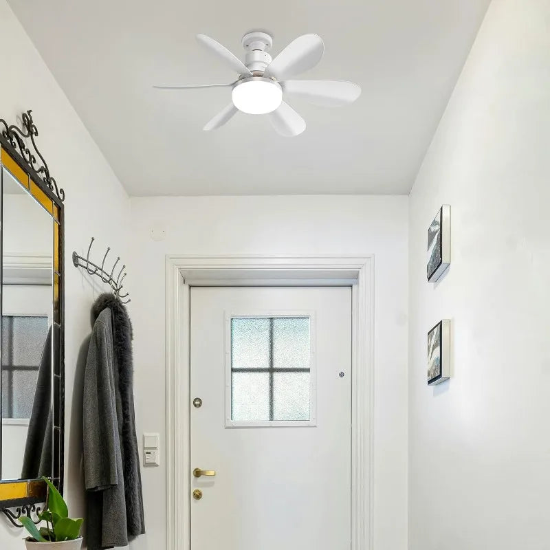 Ceiling Fans with Light Low Profile LED Socket Fan Lamps 3 Colors Dimmable Light