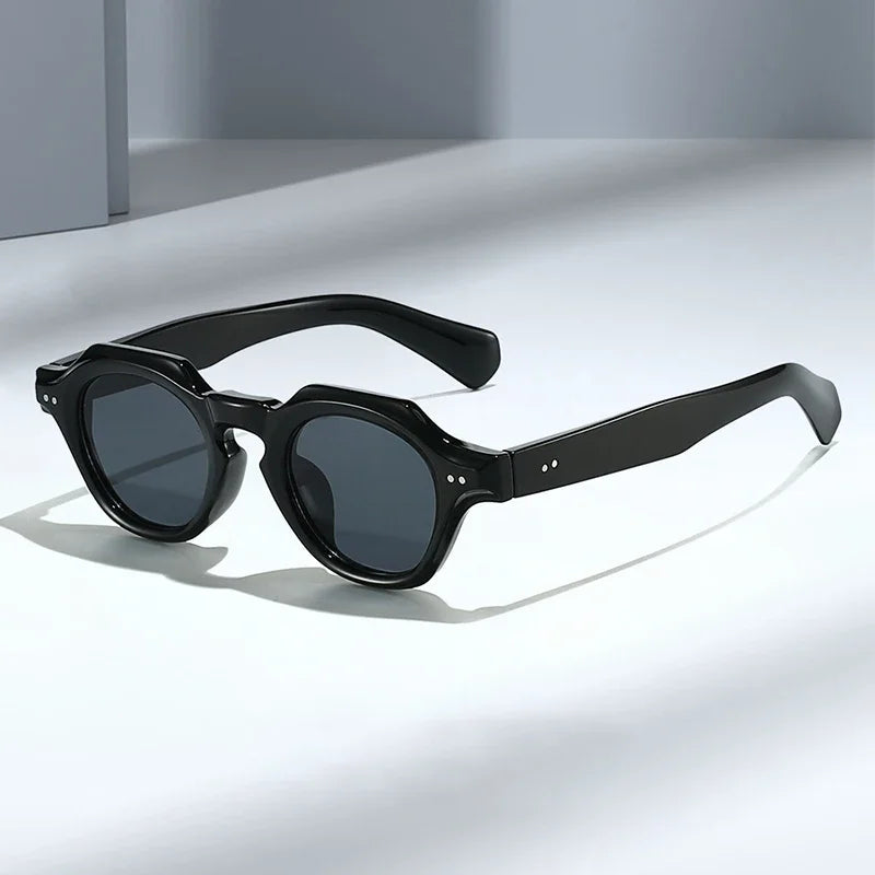 JNPCXI New Fashion Small Polygon Square Sunglasses Women Retro Rivets Shades UV400 Men Red Blue Sun Glasses