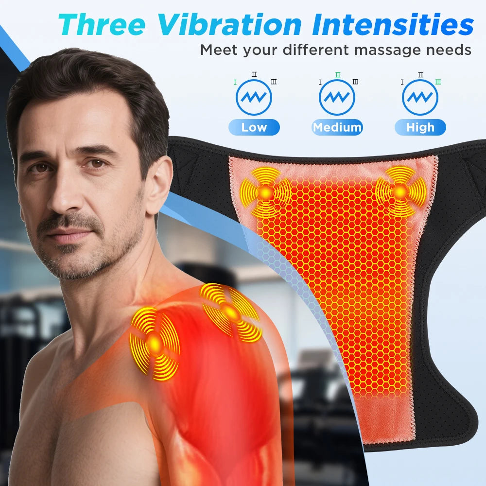Electric Shouldert Heating Pad Vibration Heated Shoulder Muscle Relax Belt Wireless Mobile Phone Control Shoulder Support Brace