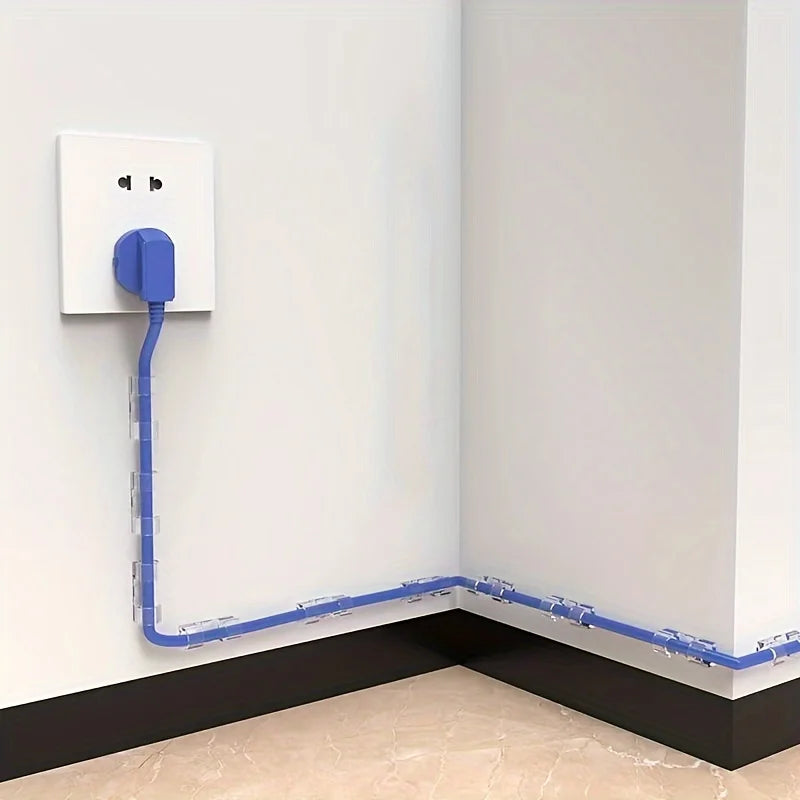 20/60/100 Adhesive Cable Clamps Transparent Wire Brackets Power Line Management, Plastic Cable Tissue Clamps Walls Under Tables