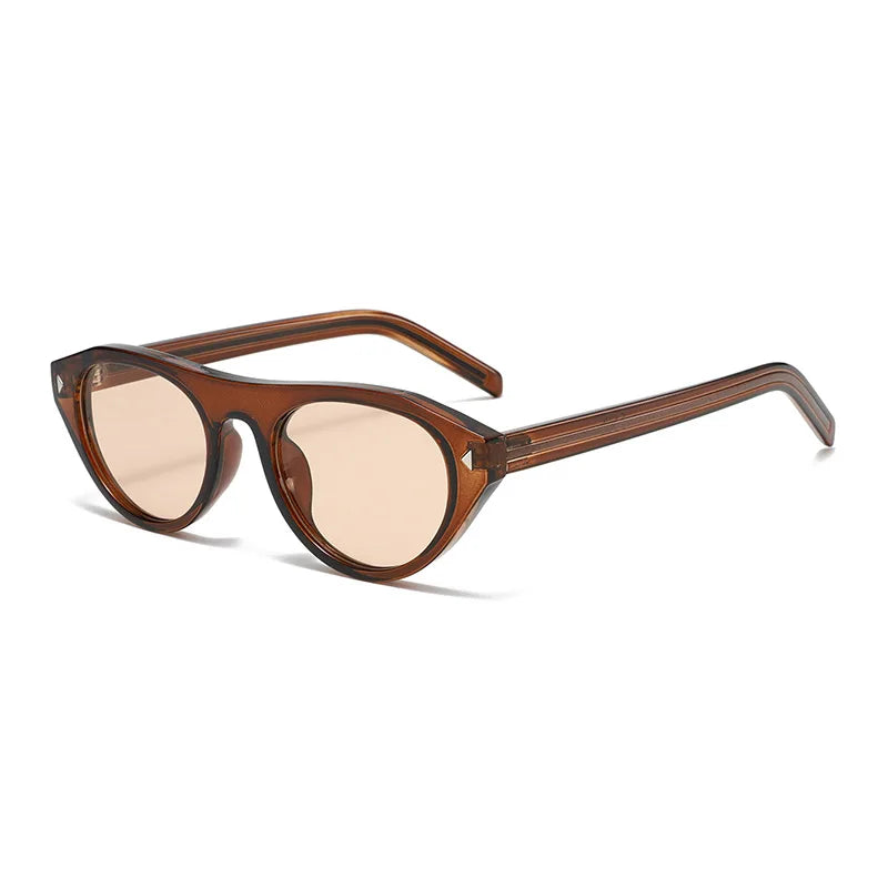 JNPCXI New Cat Eye Candy Color Designer Sunglasses Women Fashion Ins Oval Sun Glasses Rivets Y2K Shades