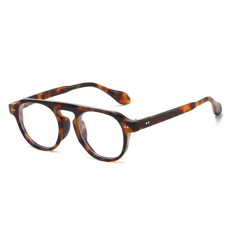 JNPCXI New Retro Rivets Round Punk Sunglasses Women Shades UV400 Fashion Men Clear Lens Frame