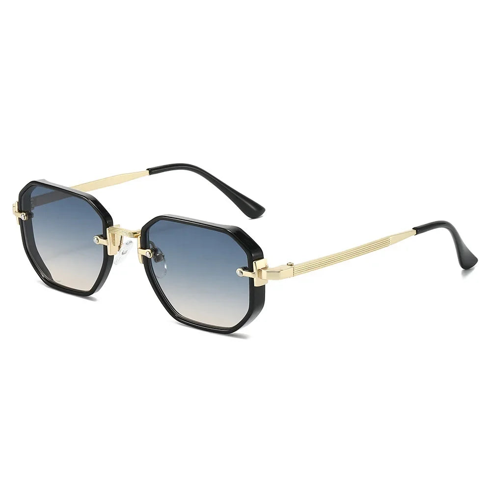 JNPCXI New Fashion Square Sunglasses Men Punk Shades UV400 Retro Metal Trending Gradient Women Sun Glasses