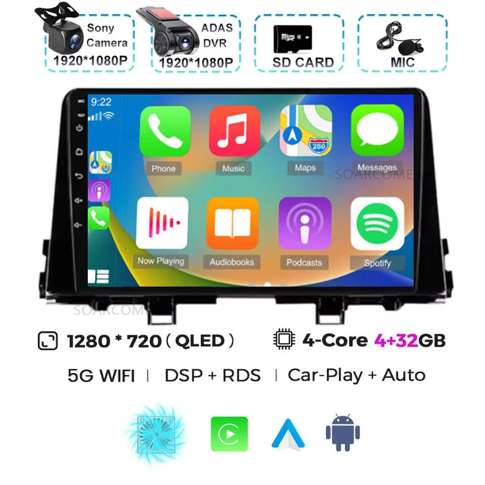 Android 15 For Kia Morning 3 Picanto 2015-2020 2K QLED Android Car Radio Multimedia Video Player GPS Stereo 4G CarPlay Head Unit
