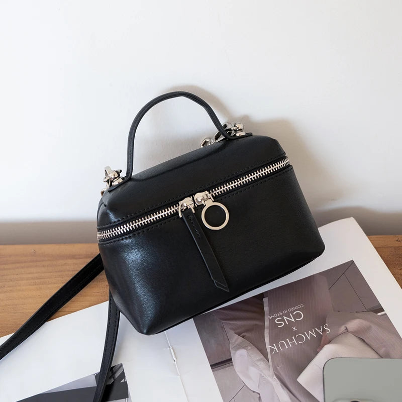 2026 New Genuine Leather Women bowling Tote Bag Soft Cowhide Leather Commute Shoulder Crossbody Bag Luxury Designer Handbags
