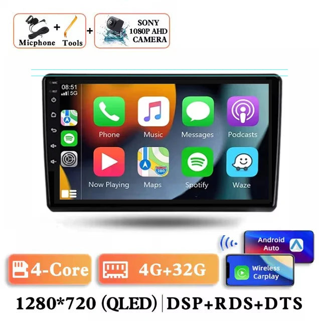Android 15 Carplay Auto Car Radio for Hyundai H1 Grand Starex 2007 2008 2009 2010 2011-2015 Multimedia Video Player GPS Stereo