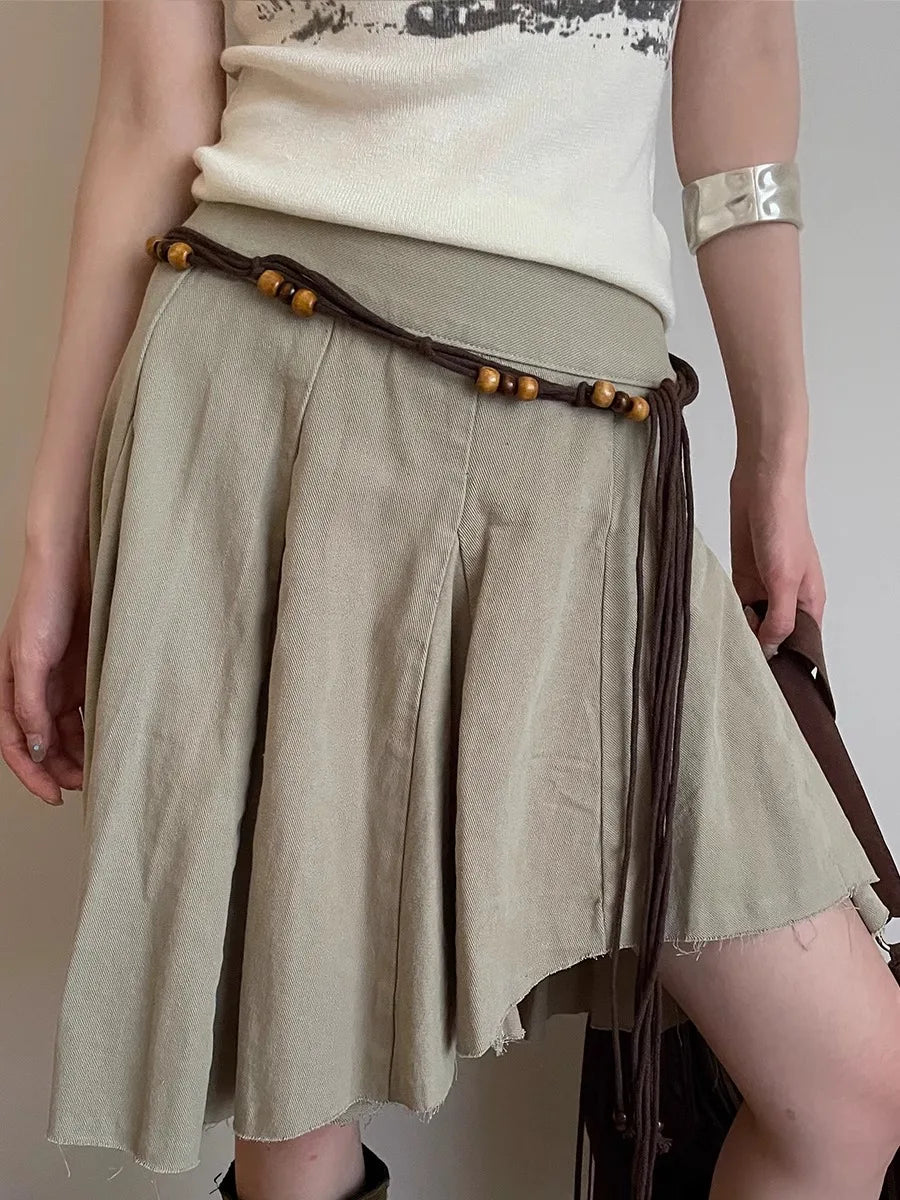 Bohemian-Style Black Braided Waistline Women With Dress Sexy Belt y2k Chatelaine Trend
