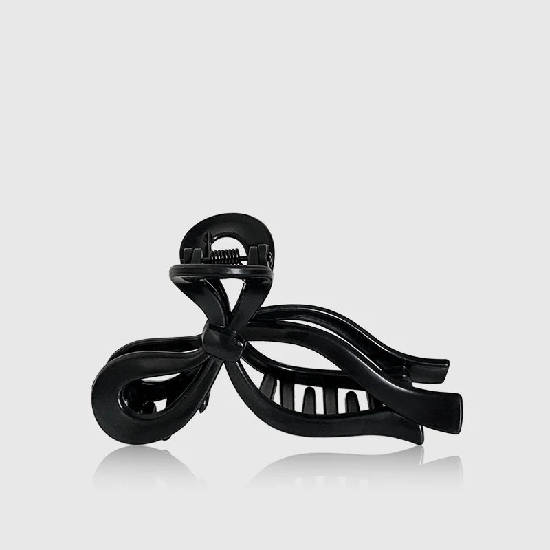 Solid Color Soft Silicone Bow Hair Clip for Woman Elegant Temperament Shark Clip Fashion Girl Ponytail Clip Hair Clamp