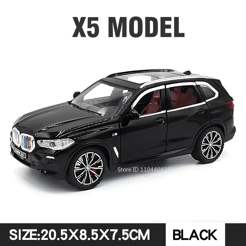 1:24 XM X5 Alloy Sports Car Miniature Model Toy Diecasts Metal Sound and Light Pull Back Collection Vehicles for Childrens Gifts